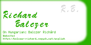 richard balczer business card