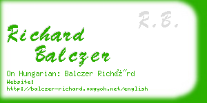 richard balczer business card